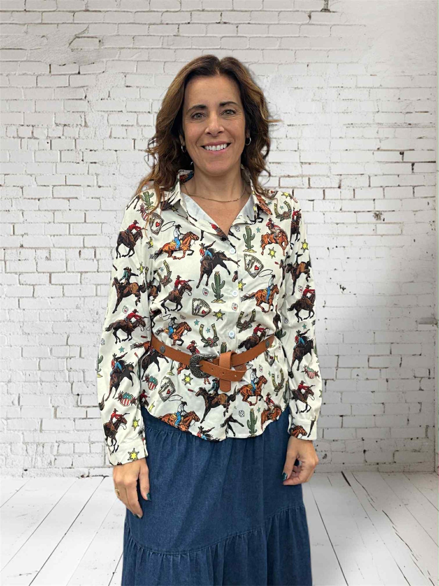 Blouse à motifs western