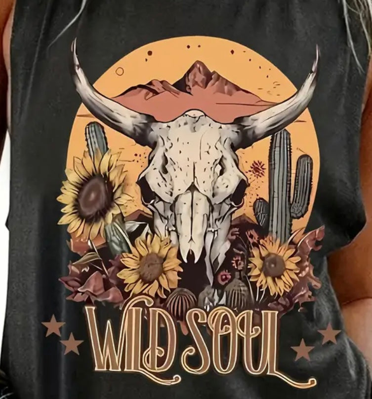 Camisole avec crâne de vache