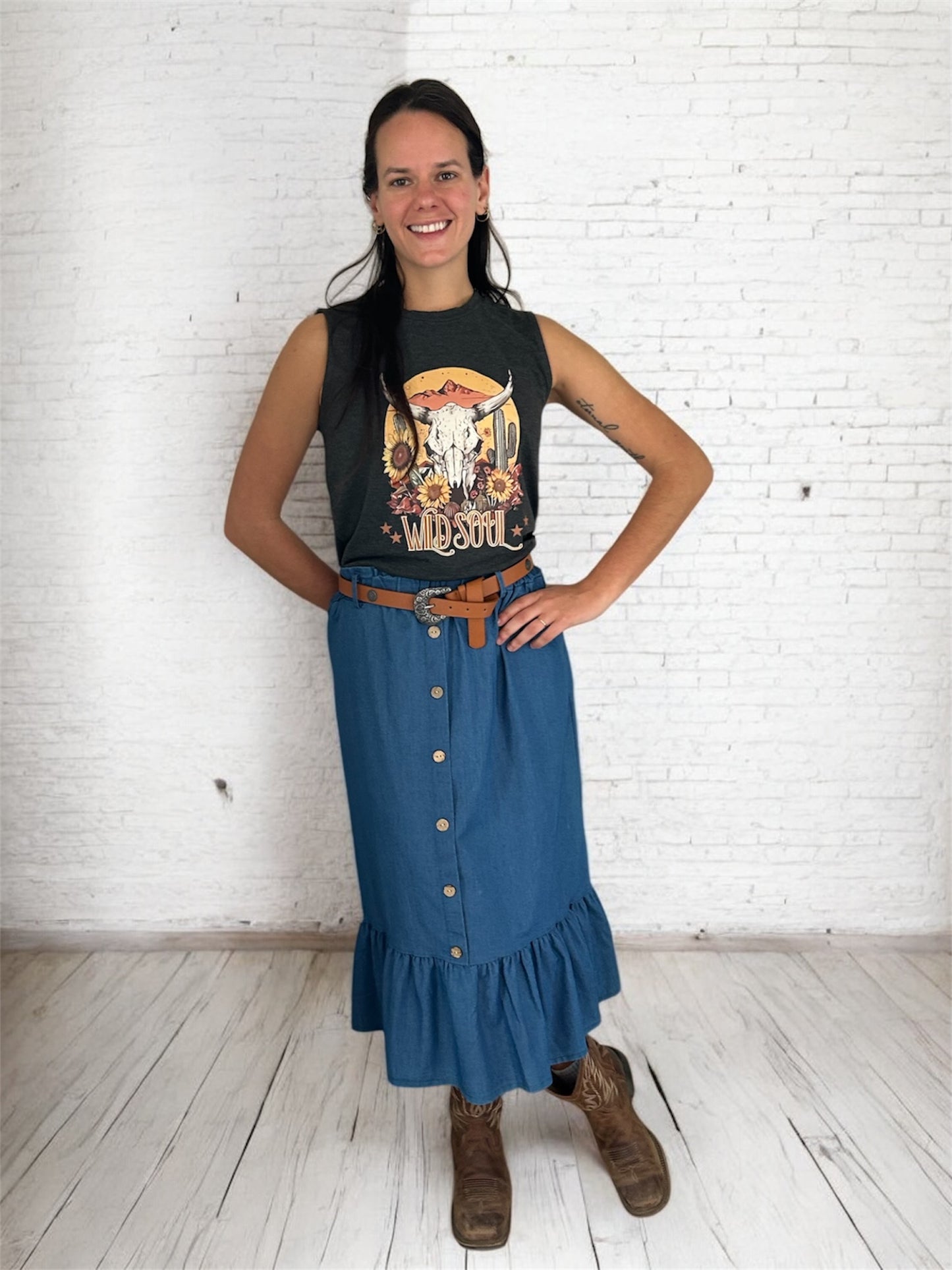 Camisole avec crâne de vache
