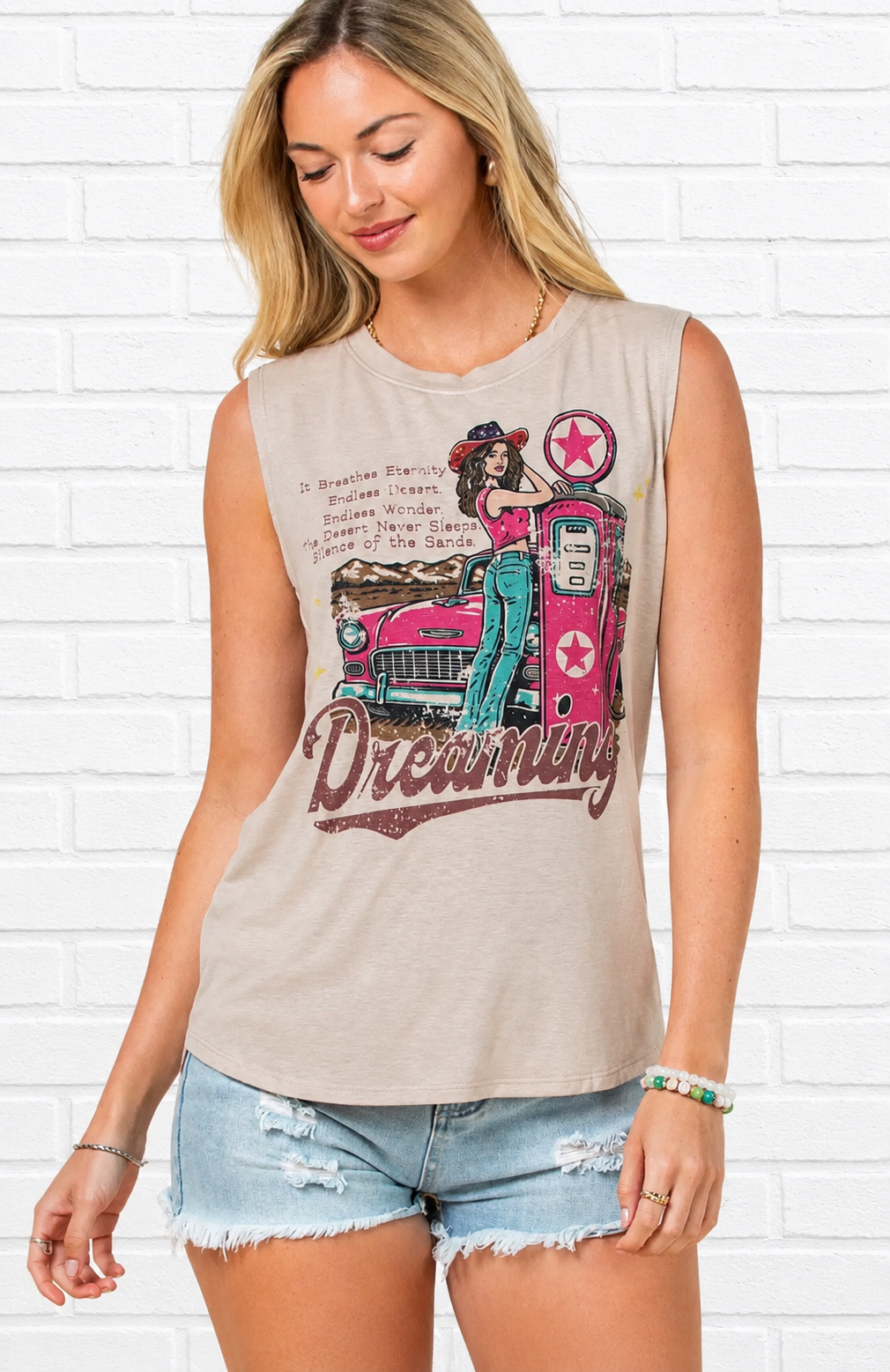 Camisole à imprimé western rétro