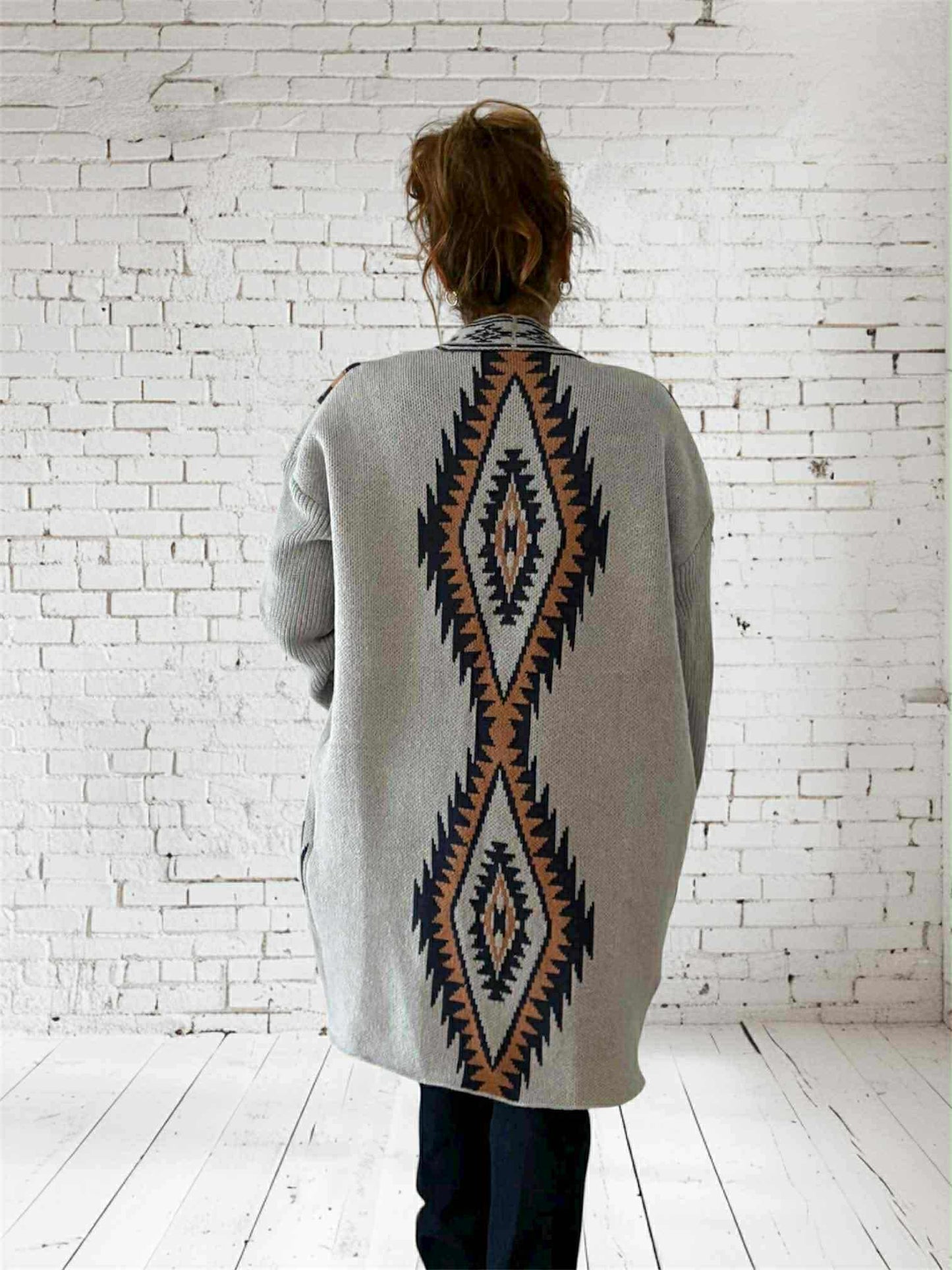 Veste longue a motif
