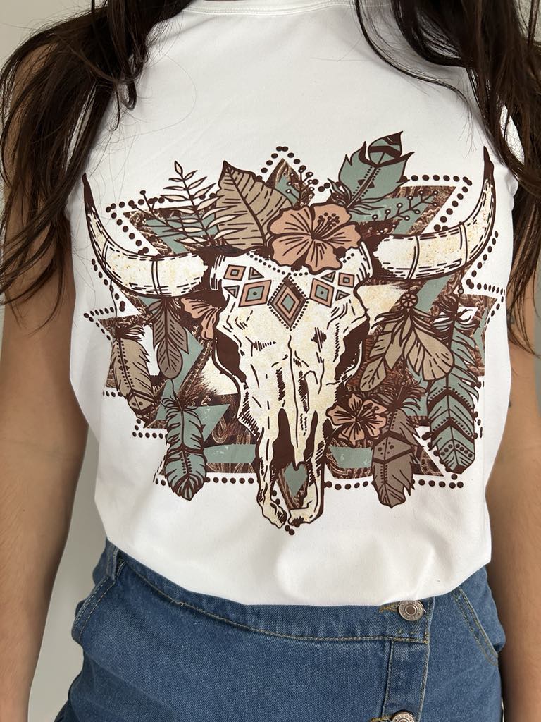 Camisole avec crâne de bœuf