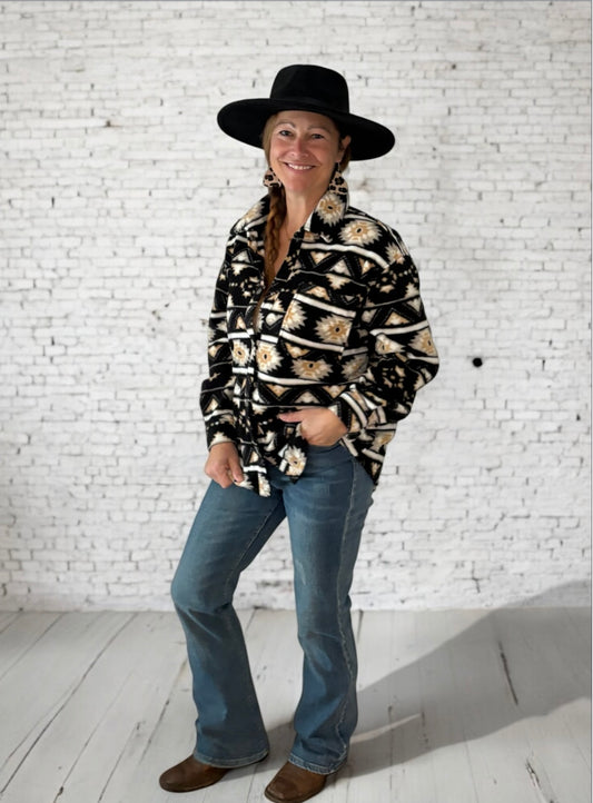 Veste à motif aztèque