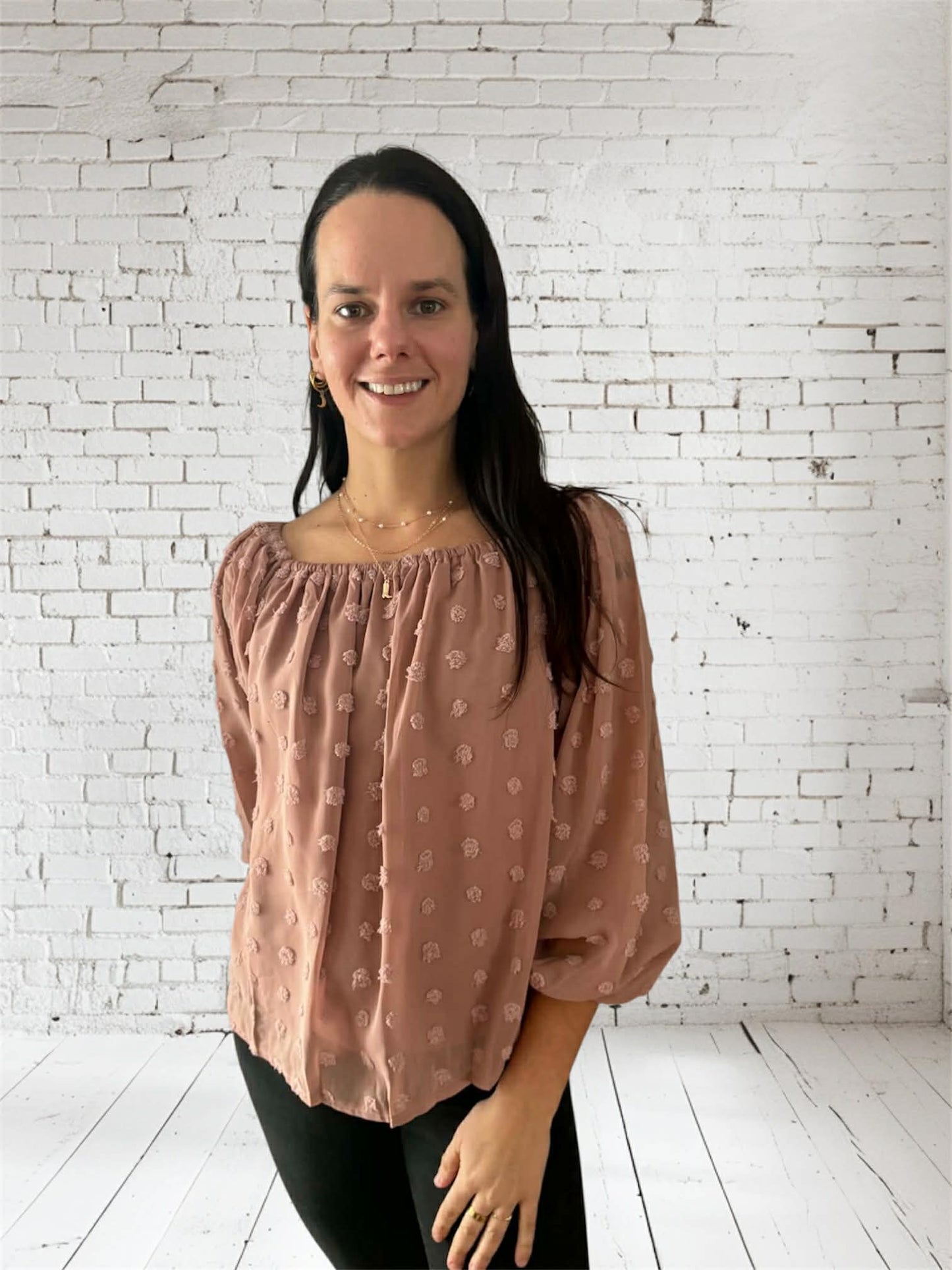Blouse ample à manche 3/4
