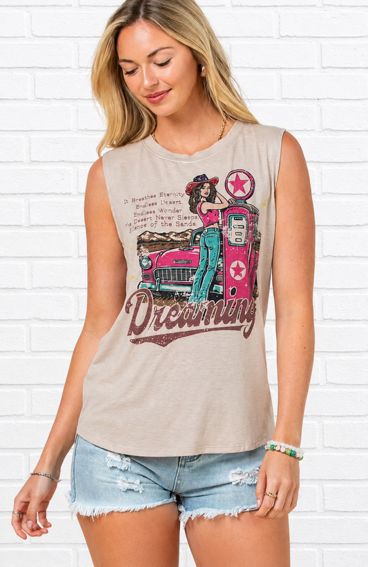 Camisole à imprimé western rétro