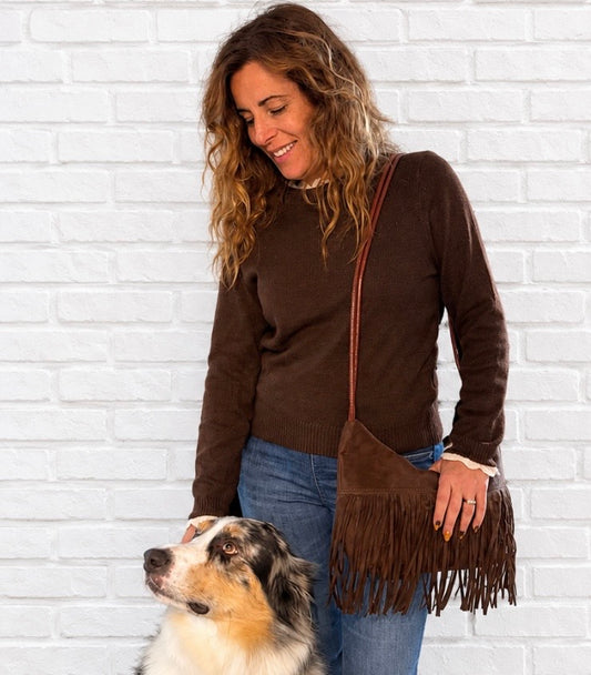 Chandail de tricot brun